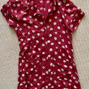 Reformation Tatiana Mini Dress in red floral